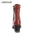 Leather over shoe rubber boots for women